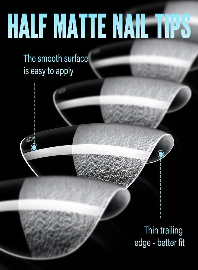 TOMICCA Extra Short Almond Nail Tips 192Pcs 12 Sizes - Clear Gel Short Fake Nails for Acrylic Nails & Press On Nails, Home DIY and Wedding Salon for Nails Extensions (Beginner & Professional) - Image 2